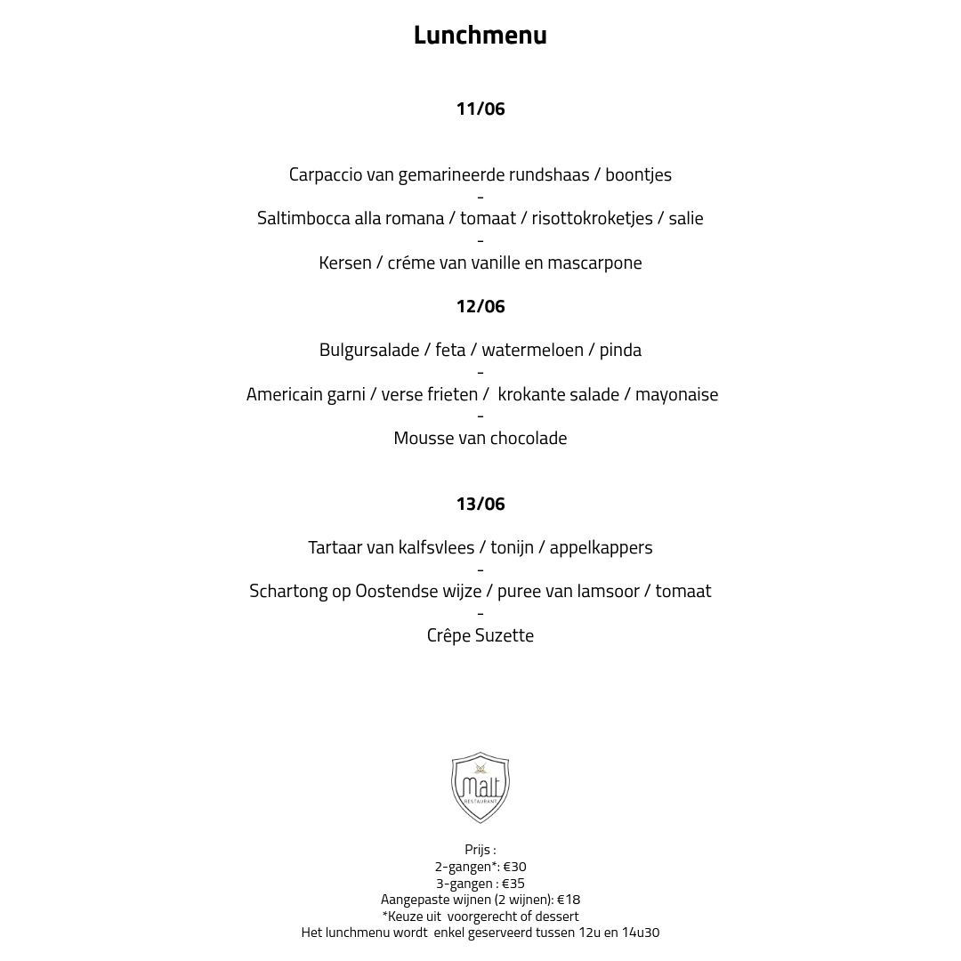 Lunchmenu Lunchmenu