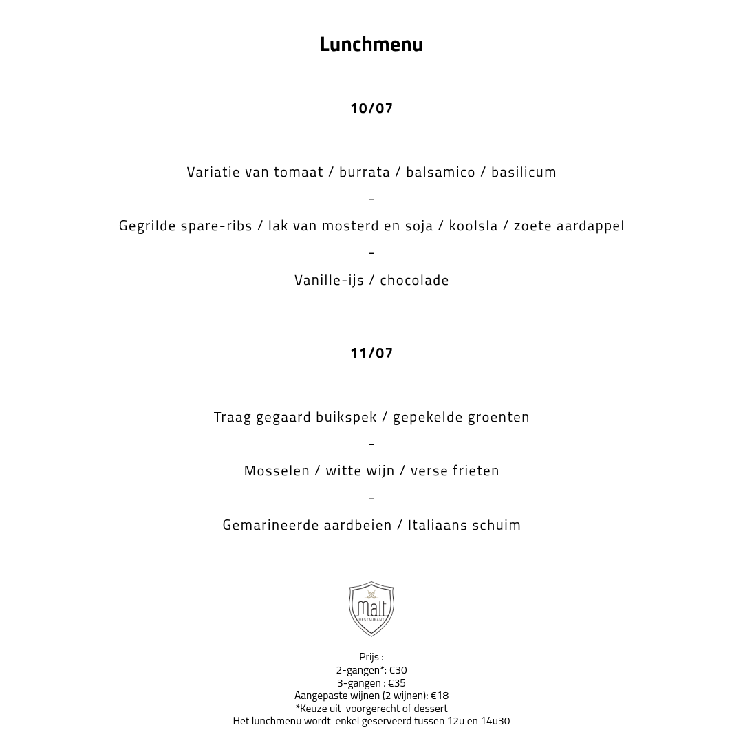 Lunchmenu Lunchmenu