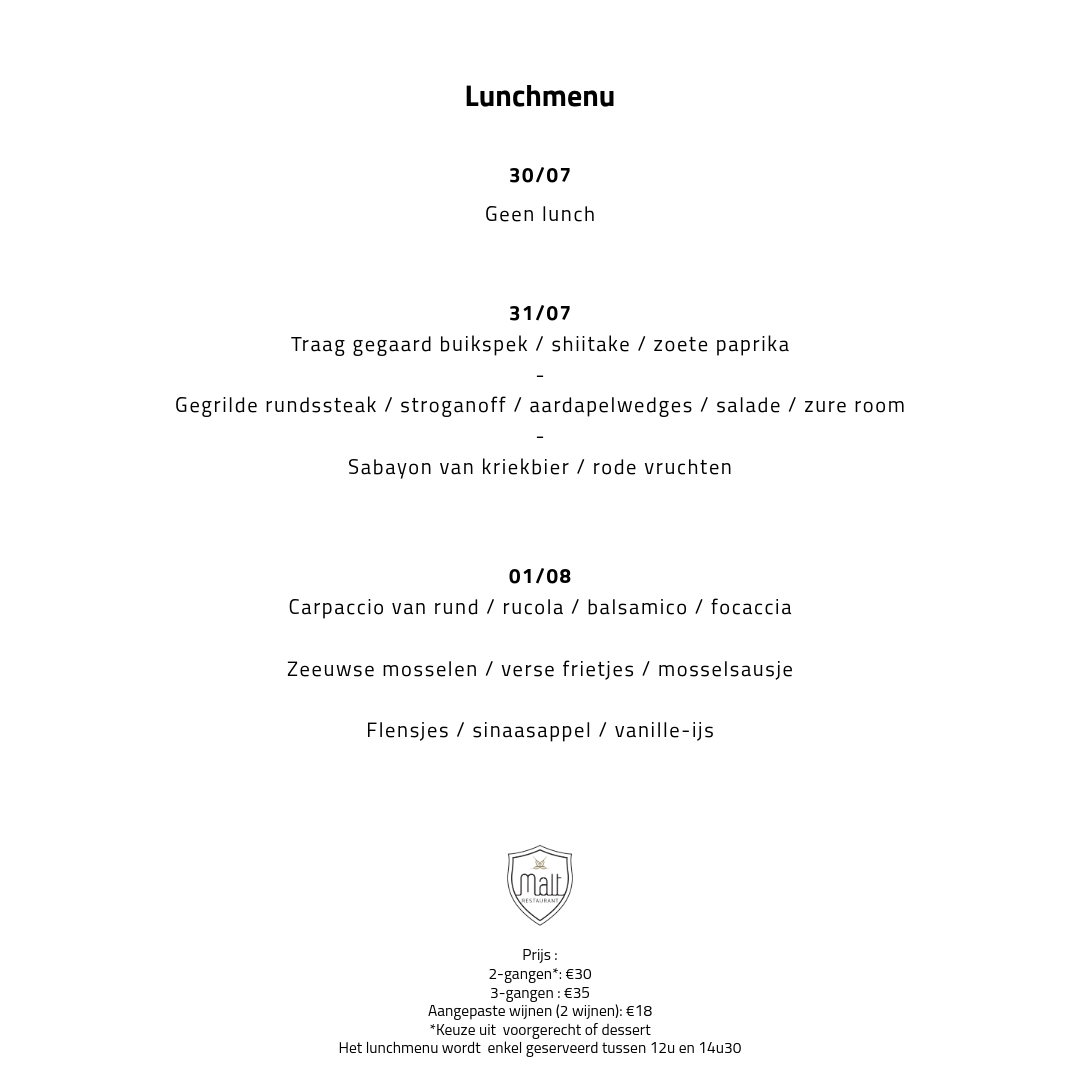 Lunchmenu Lunchmenu