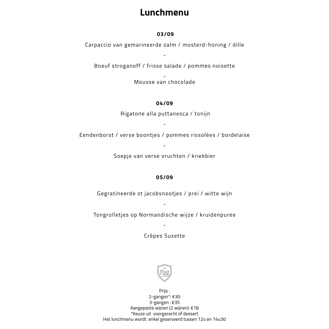 Lunchmenu 
