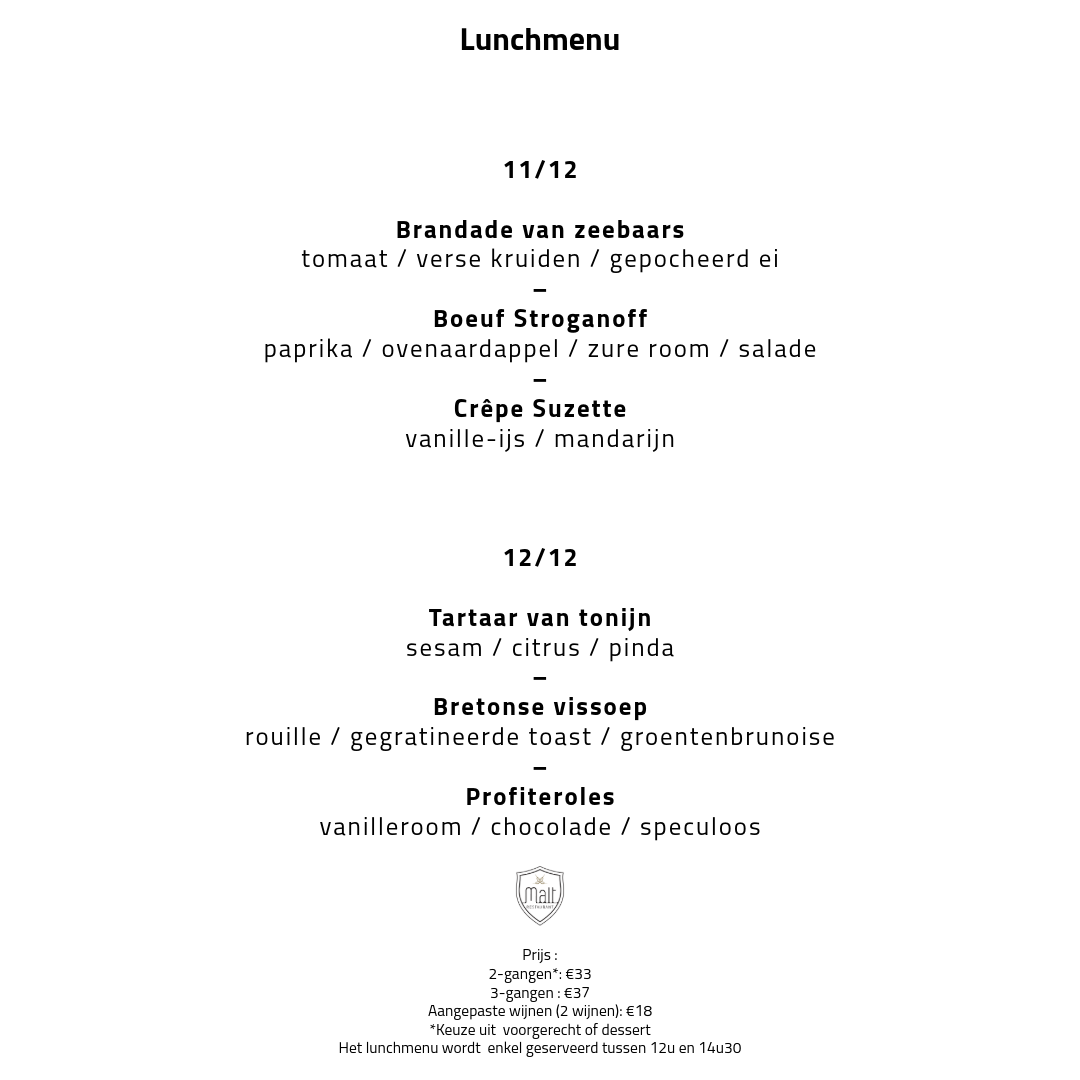 Lunchmenu 