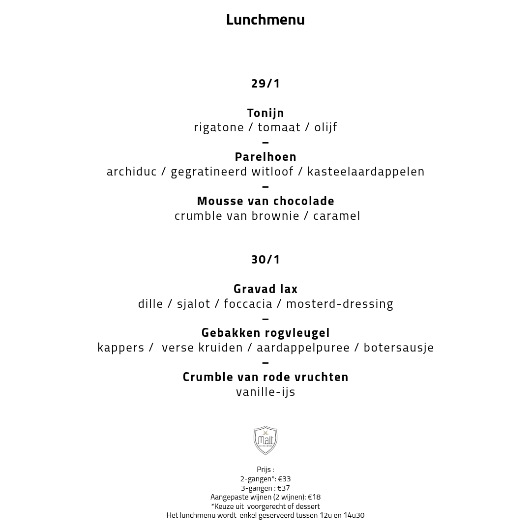 Lunchmenu 