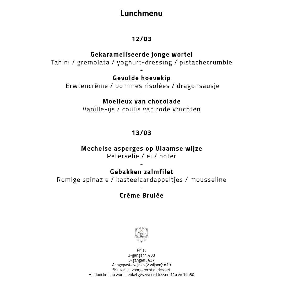 Lunchmenu 